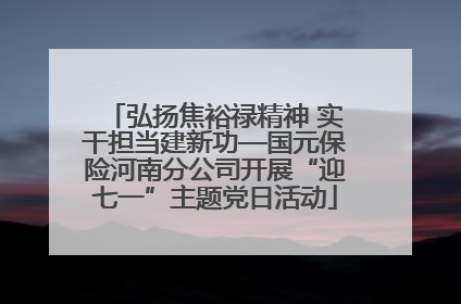 弘扬焦裕禄精神 实干担当建新功—国元保险河南分公司开展“迎七一”主题党日活动