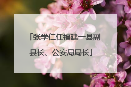 张学仁任福建一县副县长、公安局局长