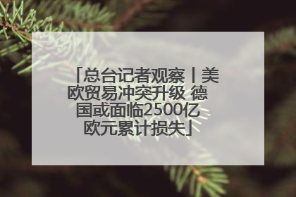 总台记者观察丨美欧贸易冲突升级 德国或面临2500亿欧元累计损失