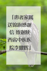 患者家属送锦旗感谢信 致谢陕西省中医医院李耀辉