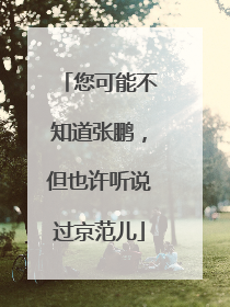 您可能不知道张鹏，但也许听说过京范儿