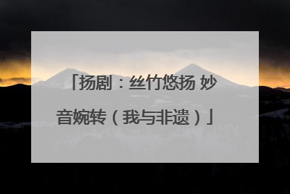 扬剧：丝竹悠扬 妙音婉转（我与非遗）