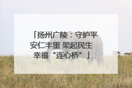 扬州广陵：守护平安仁丰里 架起民生幸福“连心桥”