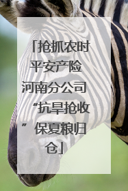 抢抓农时 平安产险河南分公司“抗旱抢收”保夏粮归仓