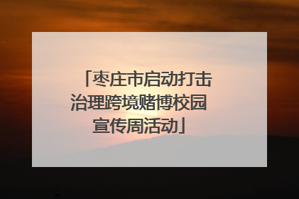 枣庄市启动打击治理跨境赌博校园宣传周活动