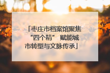 枣庄市档案馆聚焦“四个精” 赋能城市转型与文脉传承