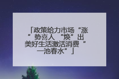政策给力市场“涨”势喜人 “焕”出美好生活激活消费“一池春水”