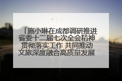 施小琳在成都调研推进省委十二届七次全会精神贯彻落实工作 共同推动文旅深度融合高质量发展 加快打造支柱产业民生产业幸福产业