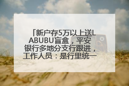 新户存5万以上送LABUBU盲盒，平安银行多地分支行跟进，工作人员：是行里统一的，进货渠道不清楚