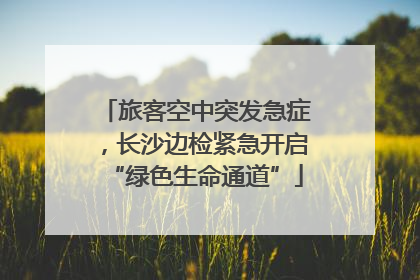 旅客空中突发急症，长沙边检紧急开启“绿色生命通道”