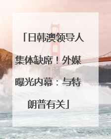 日韩澳领导人集体缺席！外媒曝光内幕：与特朗普有关
