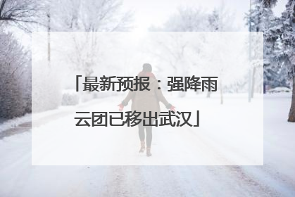 最新预报：强降雨云团已移出武汉
