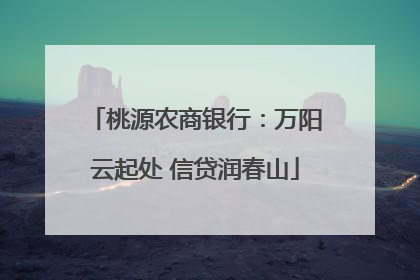 桃源农商银行：万阳云起处 信贷润春山