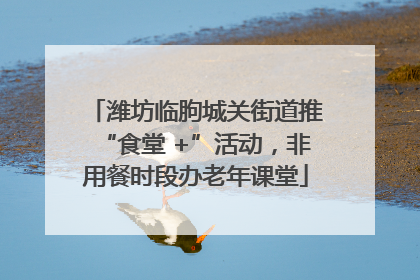 潍坊临朐城关街道推“食堂 +”活动，非用餐时段办老年课堂