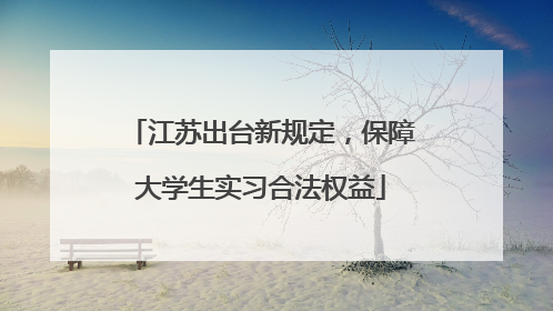 江苏出台新规定，保障大学生实习合法权益