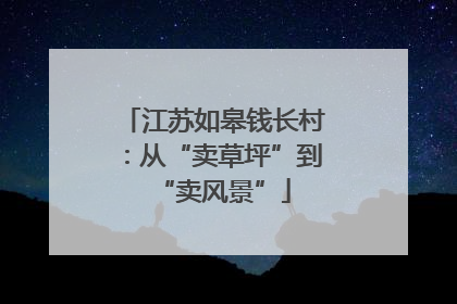 江苏如皋钱长村：从“卖草坪”到“卖风景”