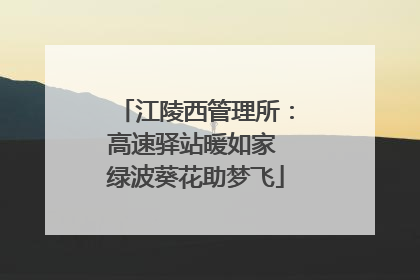 江陵西管理所：高速驿站暖如家 绿波葵花助梦飞