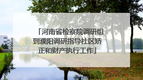 河南省检察院调研组到濮阳调研指导社区矫正和财产执行工作