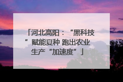 河北高阳：“黑科技”赋能夏种 跑出农业生产“加速度”