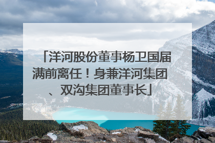 洋河股份董事杨卫国届满前离任！身兼洋河集团、双沟集团董事长