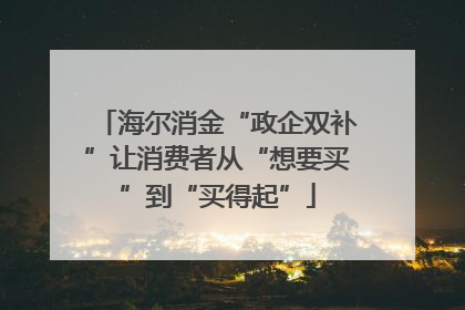 海尔消金“政企双补”让消费者从“想要买”到“买得起”