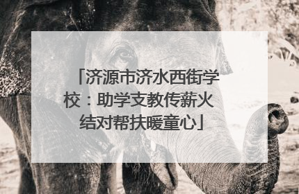 济源市济水西街学校：助学支教传薪火 结对帮扶暖童心