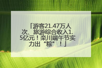 游客21.47万人次、旅游综合收入1.5亿元！栾川端午节实力出“粽”！