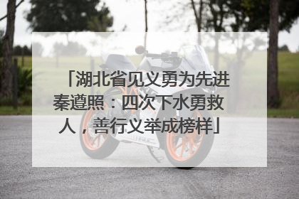 湖北省见义勇为先进秦遵照：四次下水勇救人，善行义举成榜样