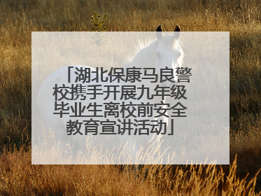 湖北保康马良警校携手开展九年级毕业生离校前安全教育宣讲活动