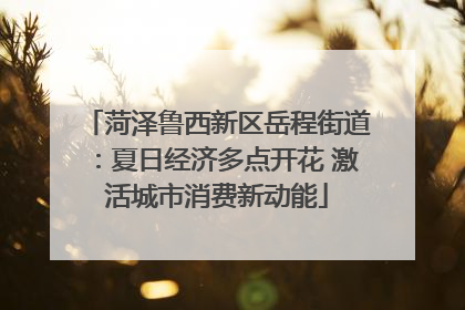 菏泽鲁西新区岳程街道：夏日经济多点开花 激活城市消费新动能