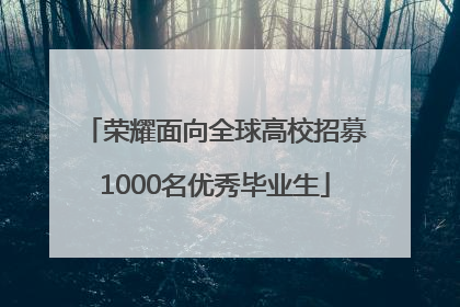 荣耀面向全球高校招募1000名优秀毕业生