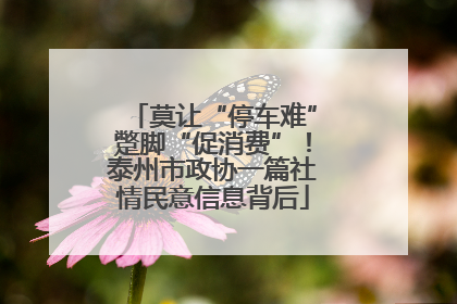 莫让“停车难”蹩脚“促消费”！泰州市政协一篇社情民意信息背后