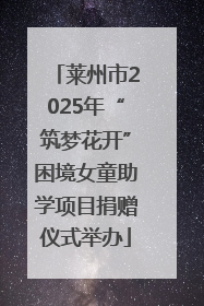 莱州市2025年“筑梦花开”困境女童助学项目捐赠仪式举办