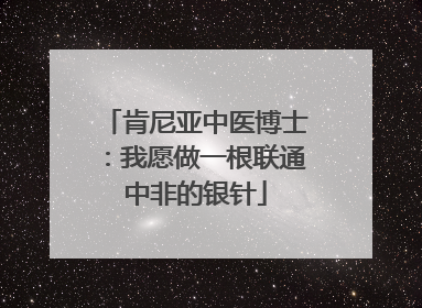 肯尼亚中医博士：我愿做一根联通中非的银针