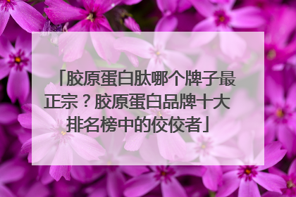 胶原蛋白肽哪个牌子最正宗？胶原蛋白品牌十大排名榜中的佼佼者