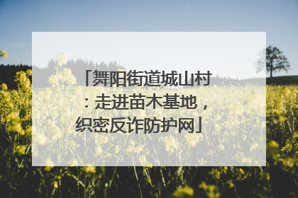 舞阳街道城山村：走进苗木基地，织密反诈防护网