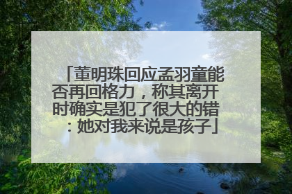 董明珠回应孟羽童能否再回格力，称其离开时确实是犯了很大的错：她对我来说是孩子