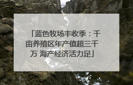 蓝色牧场丰收季：千亩养殖区年产值超三千万 海产经济活力足