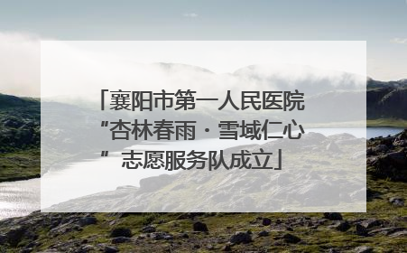 襄阳市第一人民医院“杏林春雨・雪域仁心”志愿服务队成立