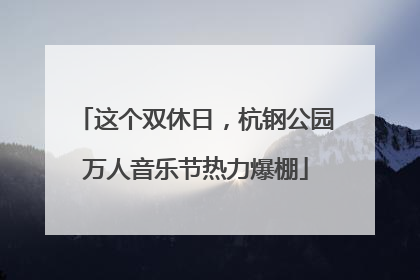 这个双休日，杭钢公园万人音乐节热力爆棚