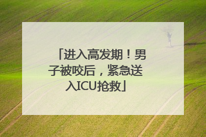 进入高发期！男子被咬后，紧急送入ICU抢救
