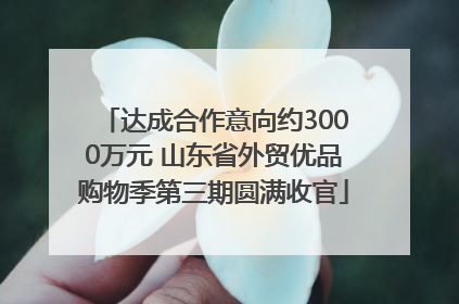 达成合作意向约3000万元 山东省外贸优品购物季第三期圆满收官