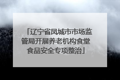 辽宁省凤城市市场监管局开展养老机构食堂食品安全专项整治