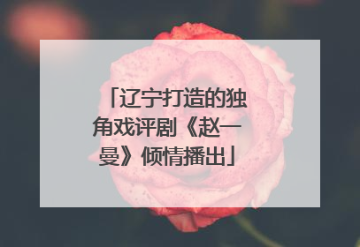 辽宁打造的独角戏评剧《赵一曼》倾情播出