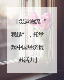 货运物流“稳链”，托举起中国经济复苏活力