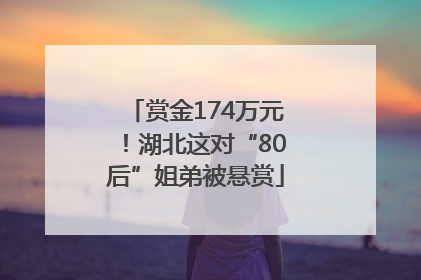 赏金174万元！湖北这对“80后”姐弟被悬赏