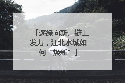 逐绿向新、链上发力，江北水城如何“焕新”