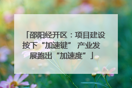 邵阳经开区：项目建设按下“加速键” 产业发展跑出“加速度”