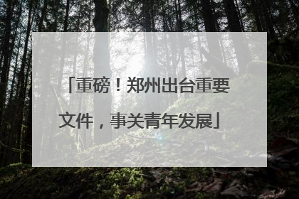 重磅！郑州出台重要文件，事关青年发展