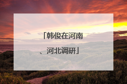 韩俊在河南、河北调研